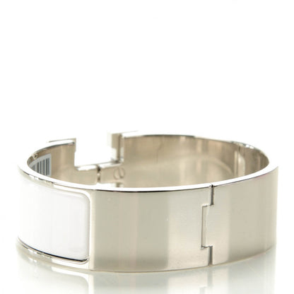 Hermes Enamel Wide Clic Clac H Bracelet GM White 3 of 5