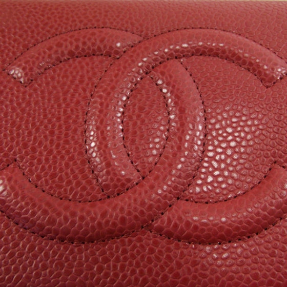 Chanel Caviar Wallet on Chain Red 6 of 10