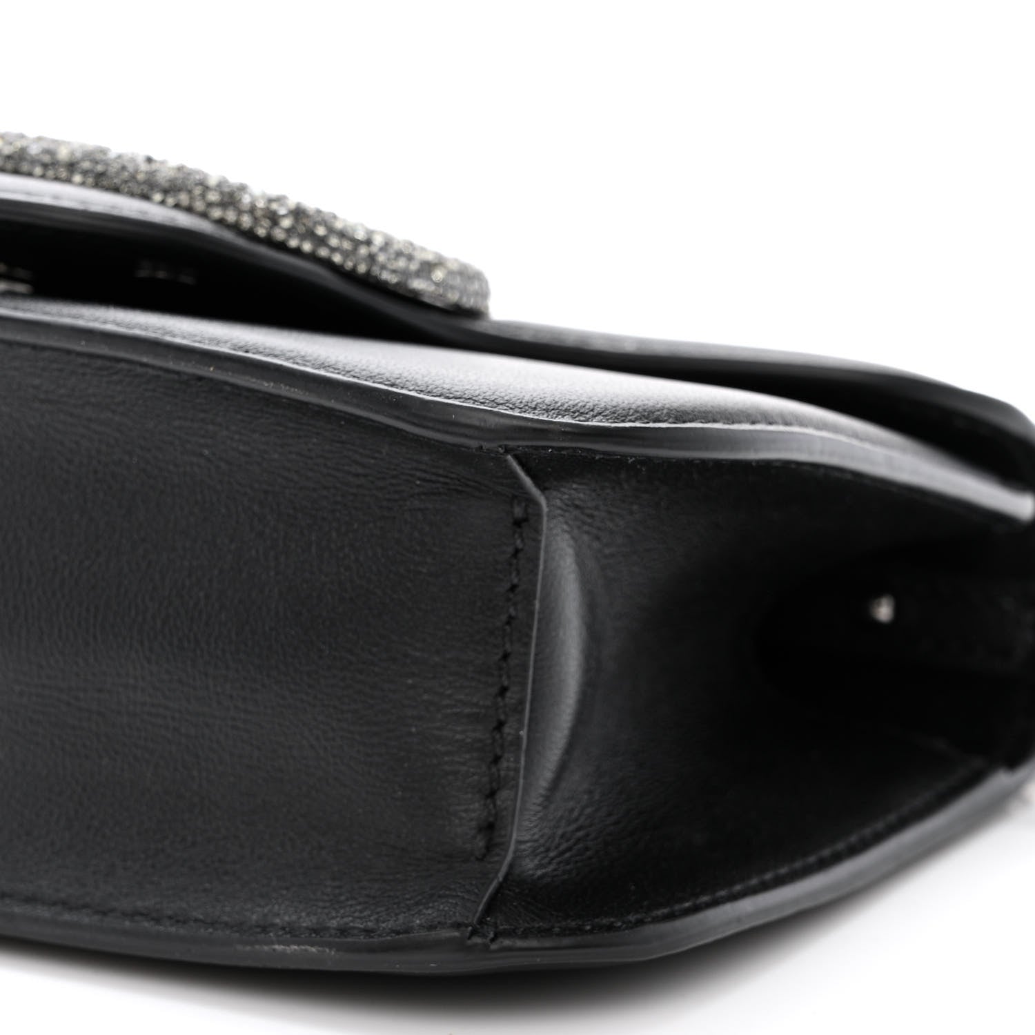Valentino Garavani Calfskin Crystal Vlogo Small Loco Shoulder Bag Black 11 of 11