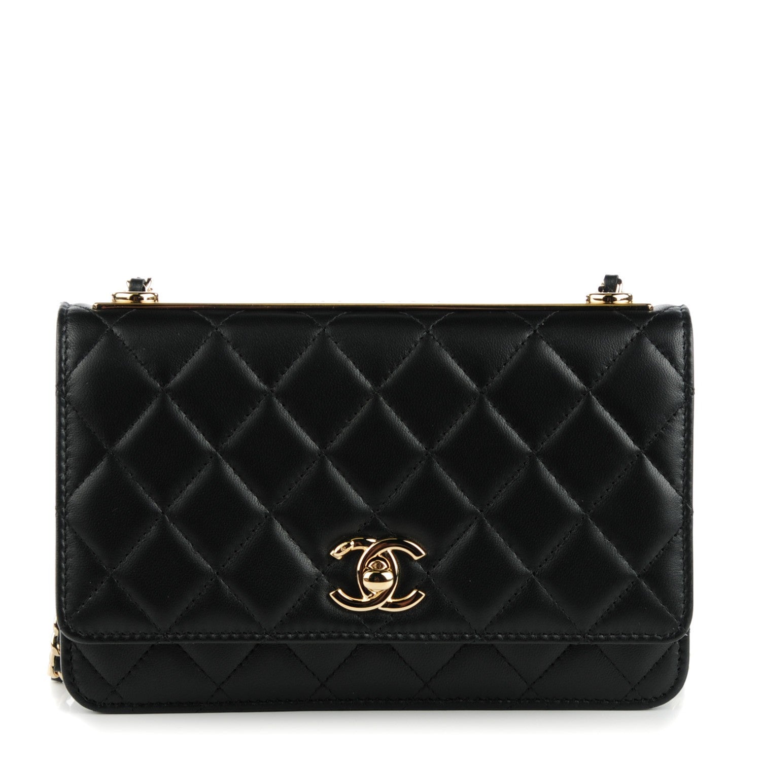 Chanel Lambskin Quilted Trendy CC Wallet On Chain WOC Black 1 of 9
