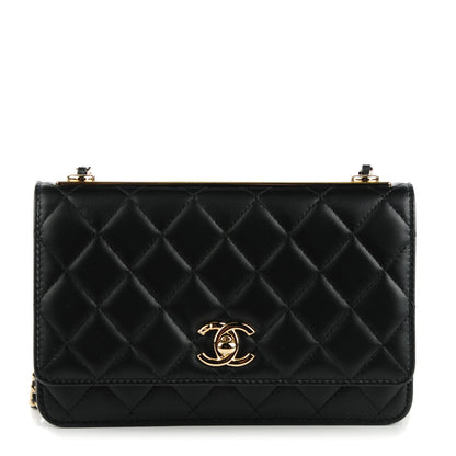 Chanel Lambskin Quilted Trendy CC Wallet On Chain WOC Black 1 of 9
