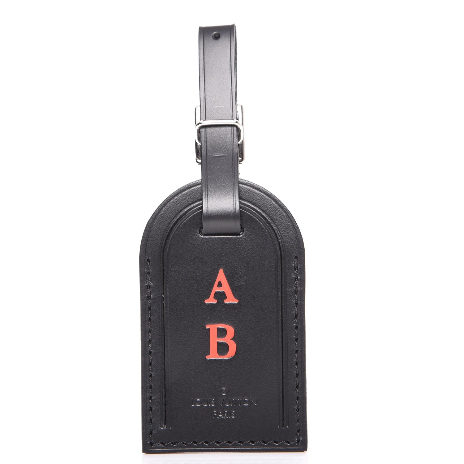 Louis Vuitton Calfskin Luggage Tag Black 1 of 4