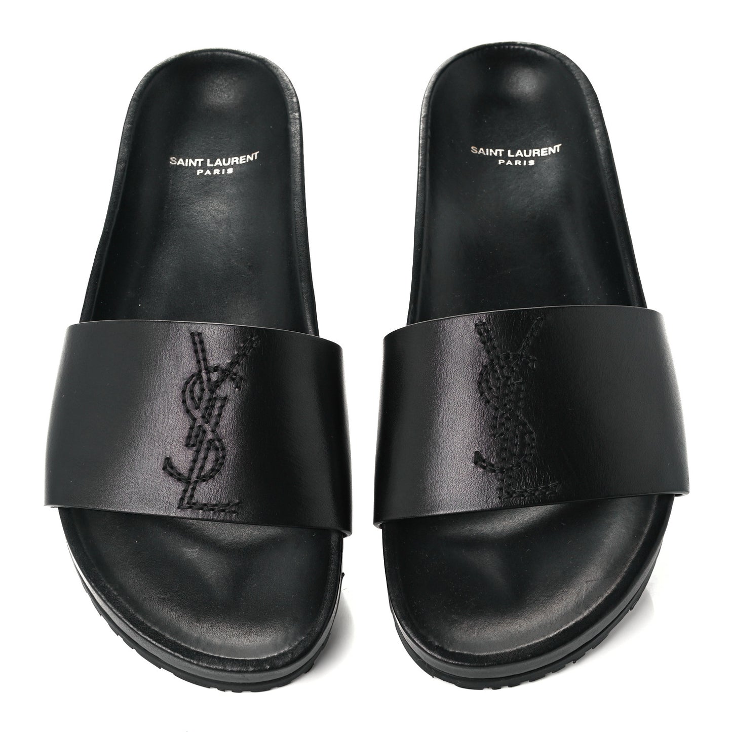 Calfskin Monogram Jimmy Joan Slide Sandals 38 Black