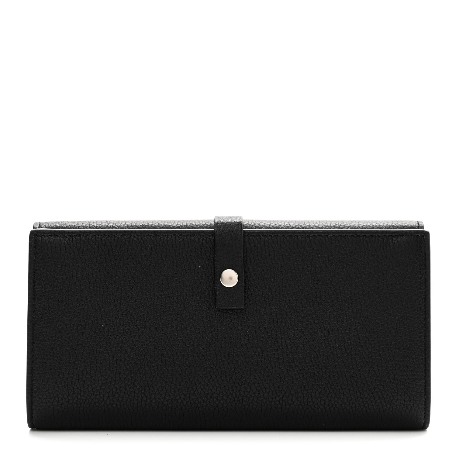 Bottega Veneta Grained Calfskin Flap Wallet Black 1 of 9