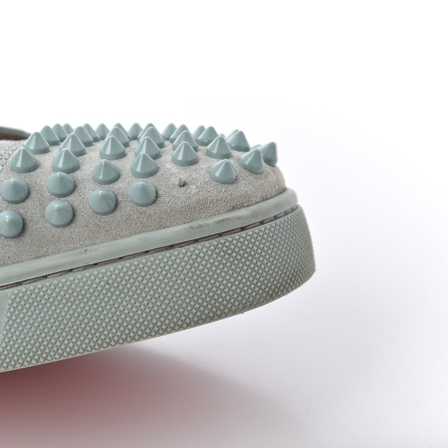Veau Velours Mens Louis Orlato Flat Spikes Sneakers 42 Light Green
