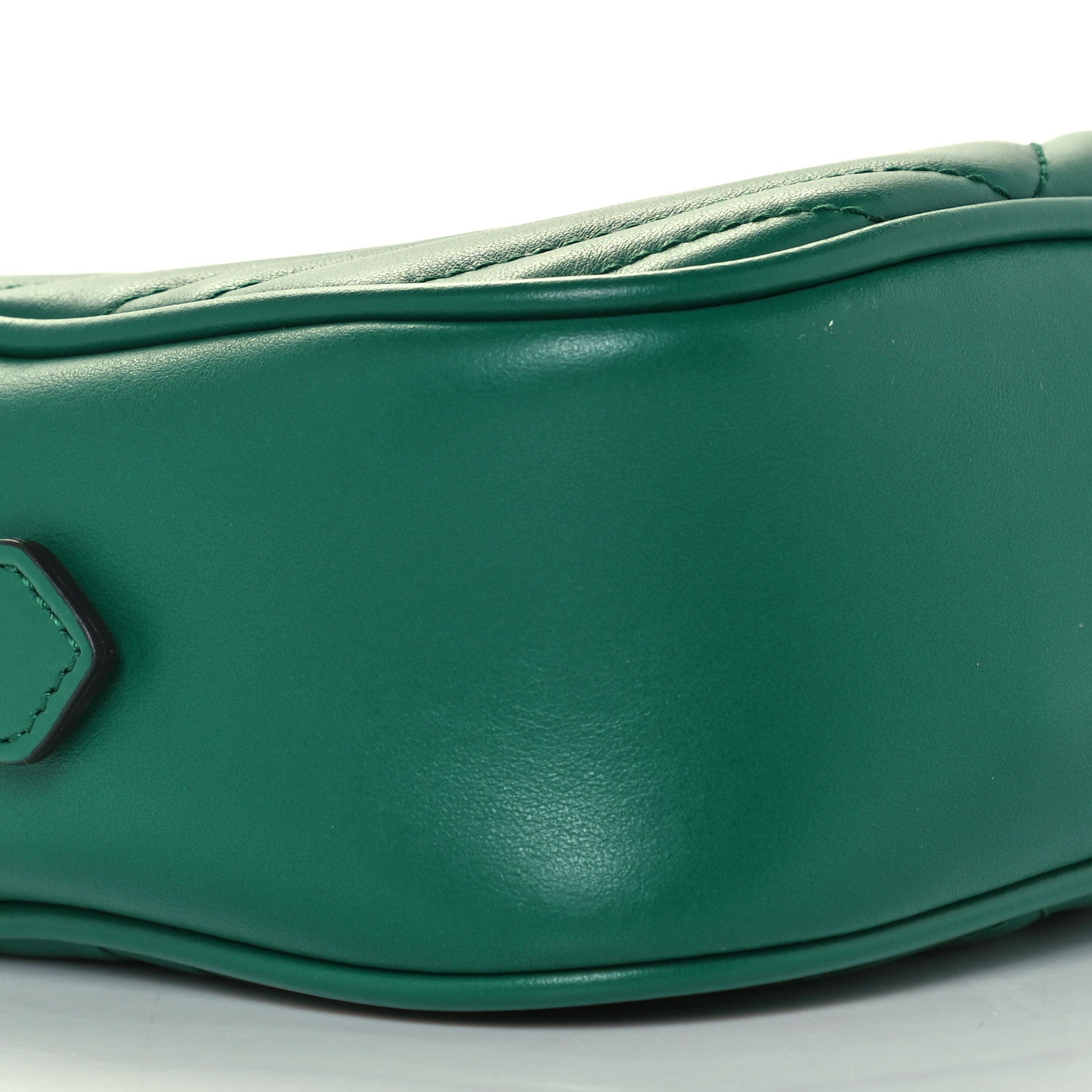 Gucci Calfskin Matelasse Small GG Marmont Chain Shoulder Bag Emerald Green 10 of 11