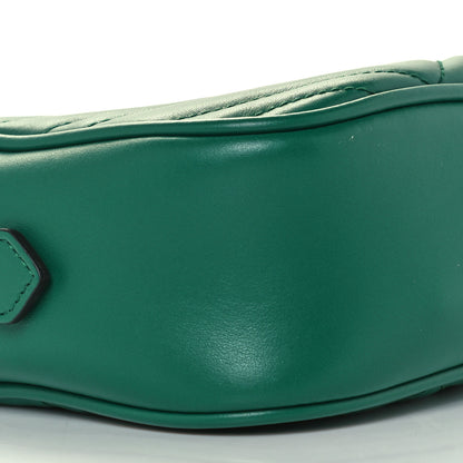 Gucci Calfskin Matelasse Small GG Marmont Chain Shoulder Bag Emerald Green 10 of 11
