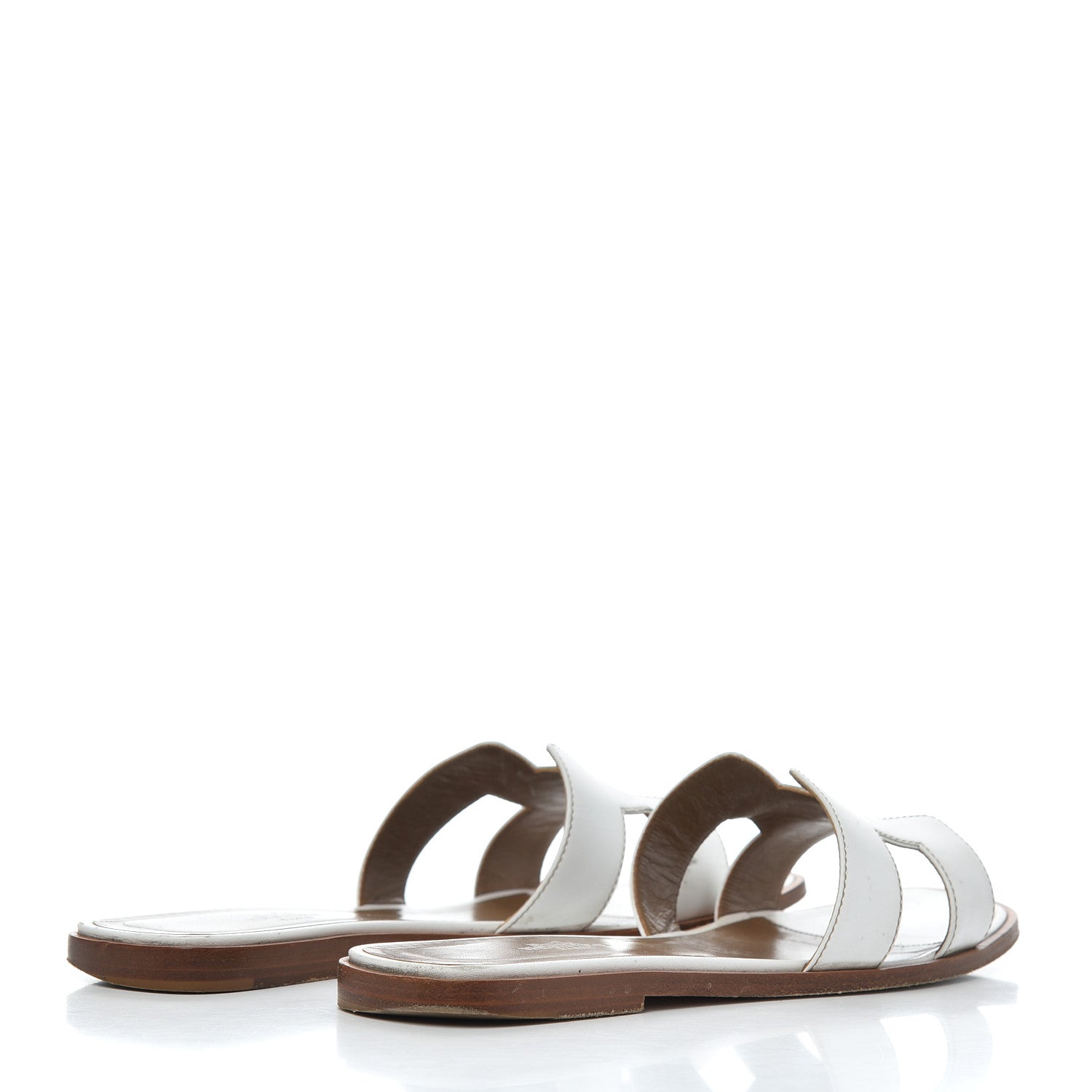 Hermes Box Calfskin Oran Sandals 38.5 White 4 of 24