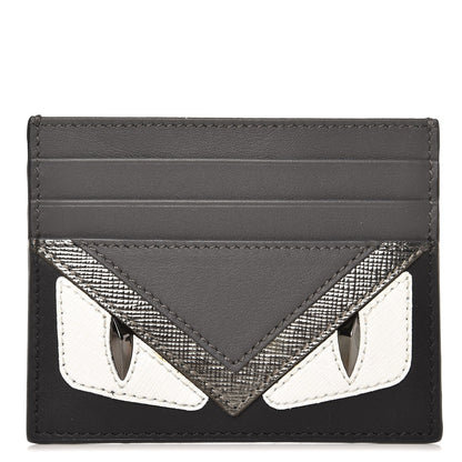 Fendi Vitello Century Elite Monster Eyes Card Holder Asfalto Graphite 1 of 6