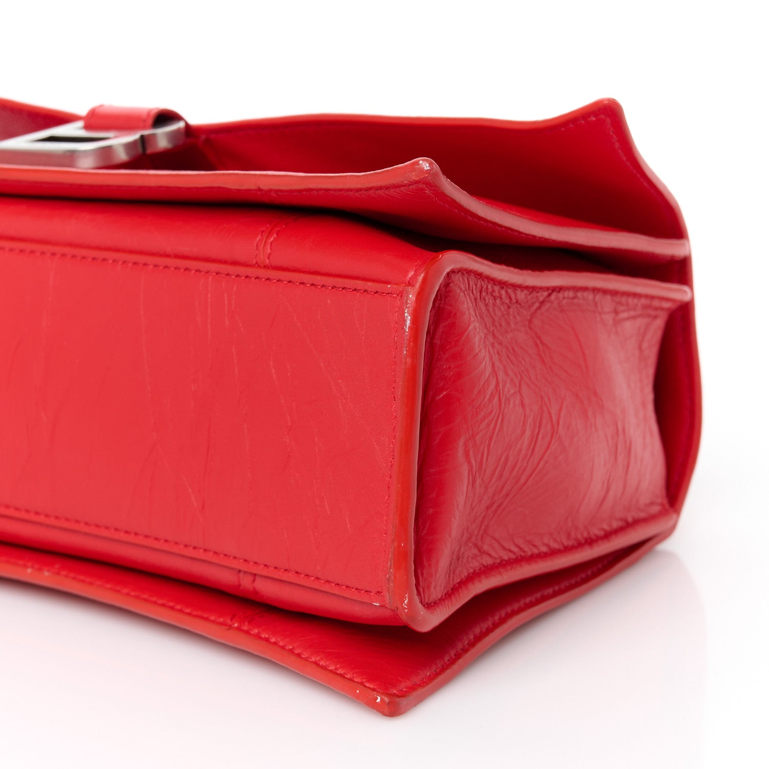 Balenciaga Arena Calfskin Small Crush Chain Bag Tomato Red 10 of 11
