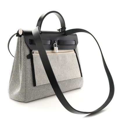 Hermes Vache Hunter Criss Viking Herbag Zip Retourne 31 PM Ecru Black 7 of 19