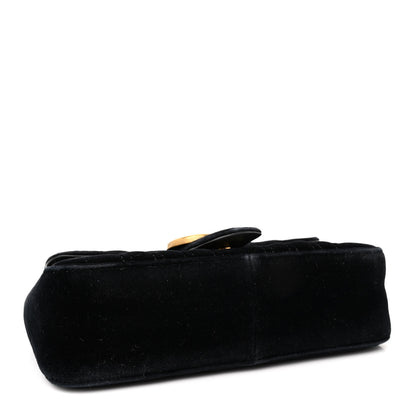 Gucci Velvet Matelasse Mini GG Marmont Shoulder Bag Black 3 of 11
