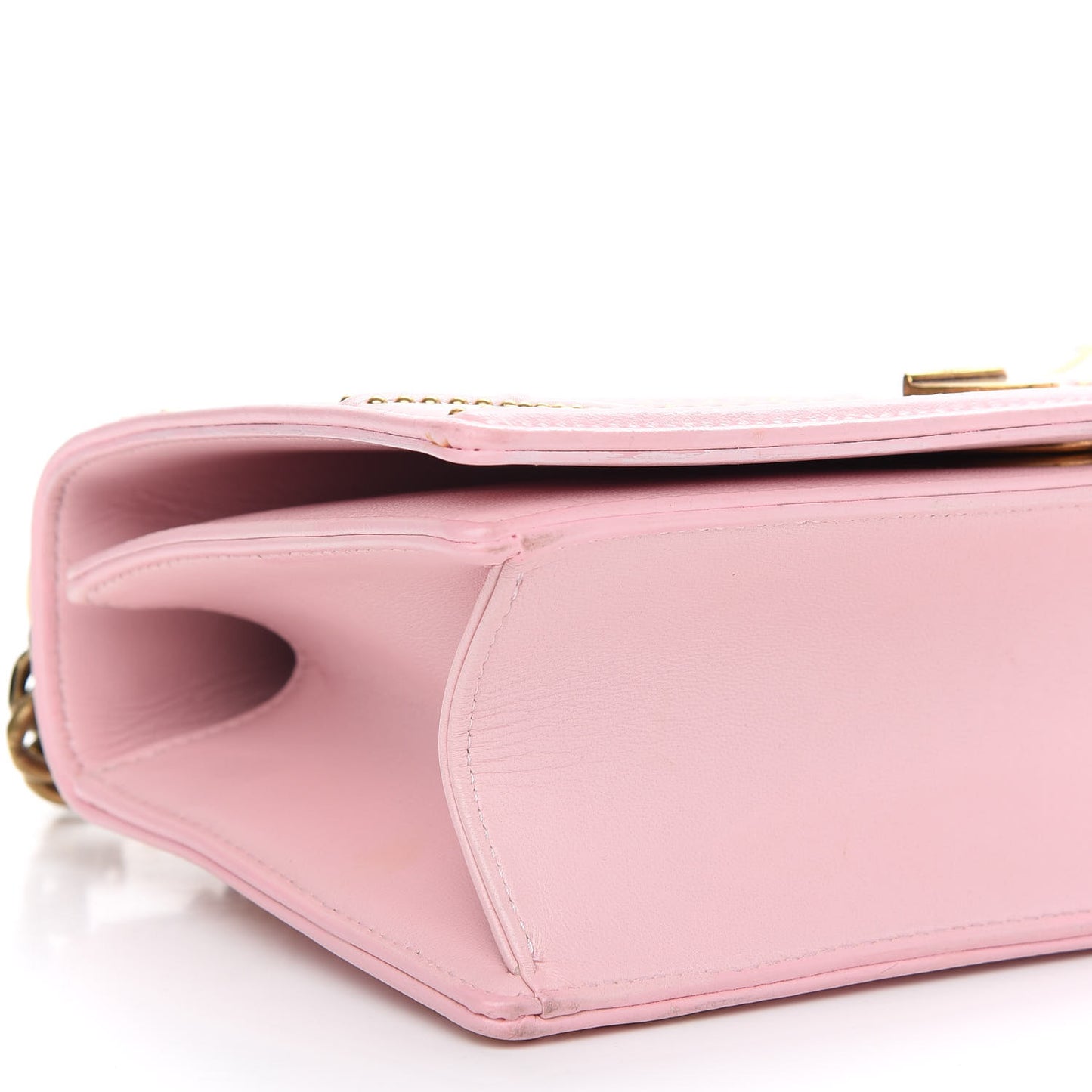 Lambskin Studded Small Diorama Flap Bag Light Pink