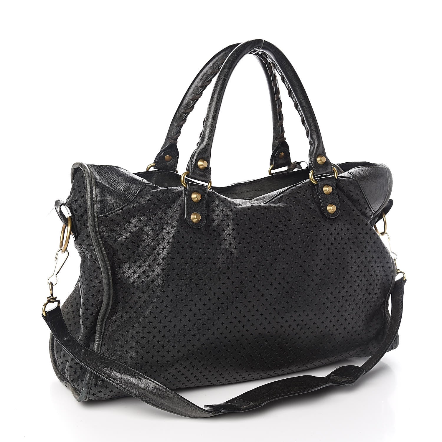 Balenciaga Agneau Laser Cut Cross Classic Gold Hardware City Black 3 of 17