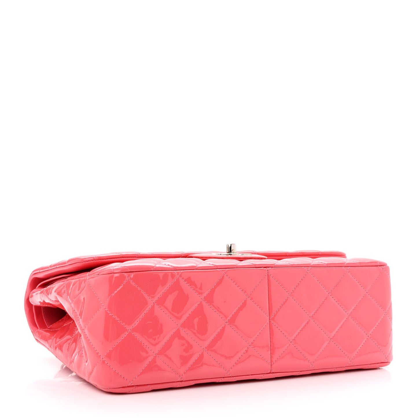 Patent Quilted Jumbo Double Flap Pink