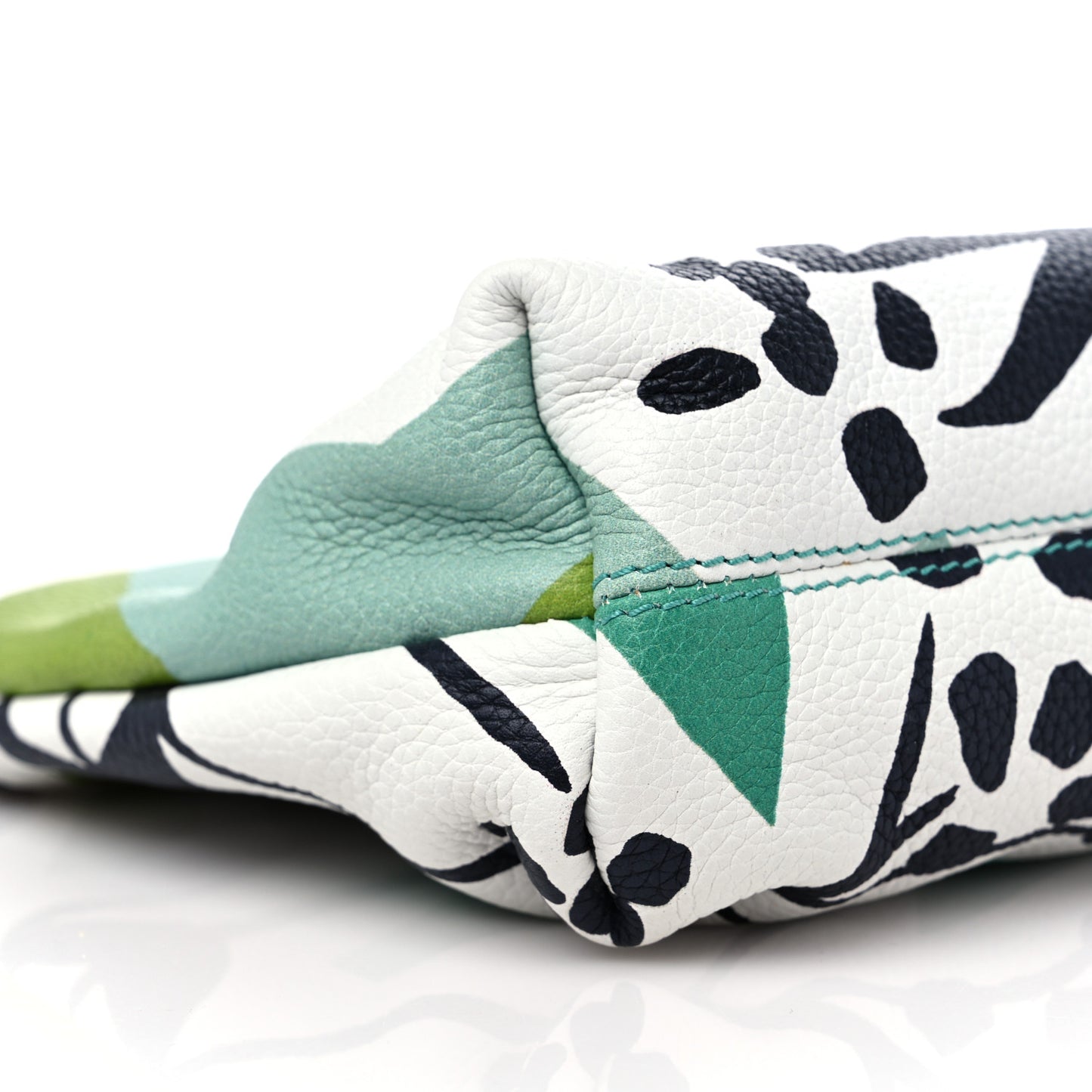 Prorsum Grained Calfskin Print Pouch Lawn Green Aqua Green