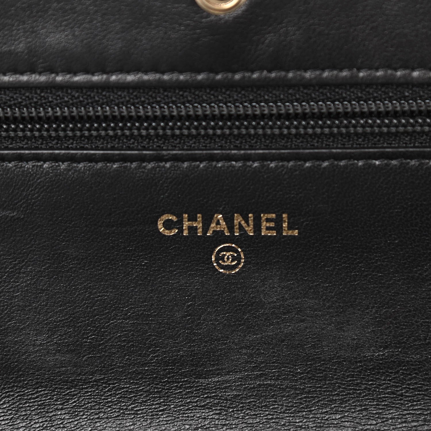 Chanel Lambskin Chevron Quilted Wallet On Chain WOC Black 7 of 12