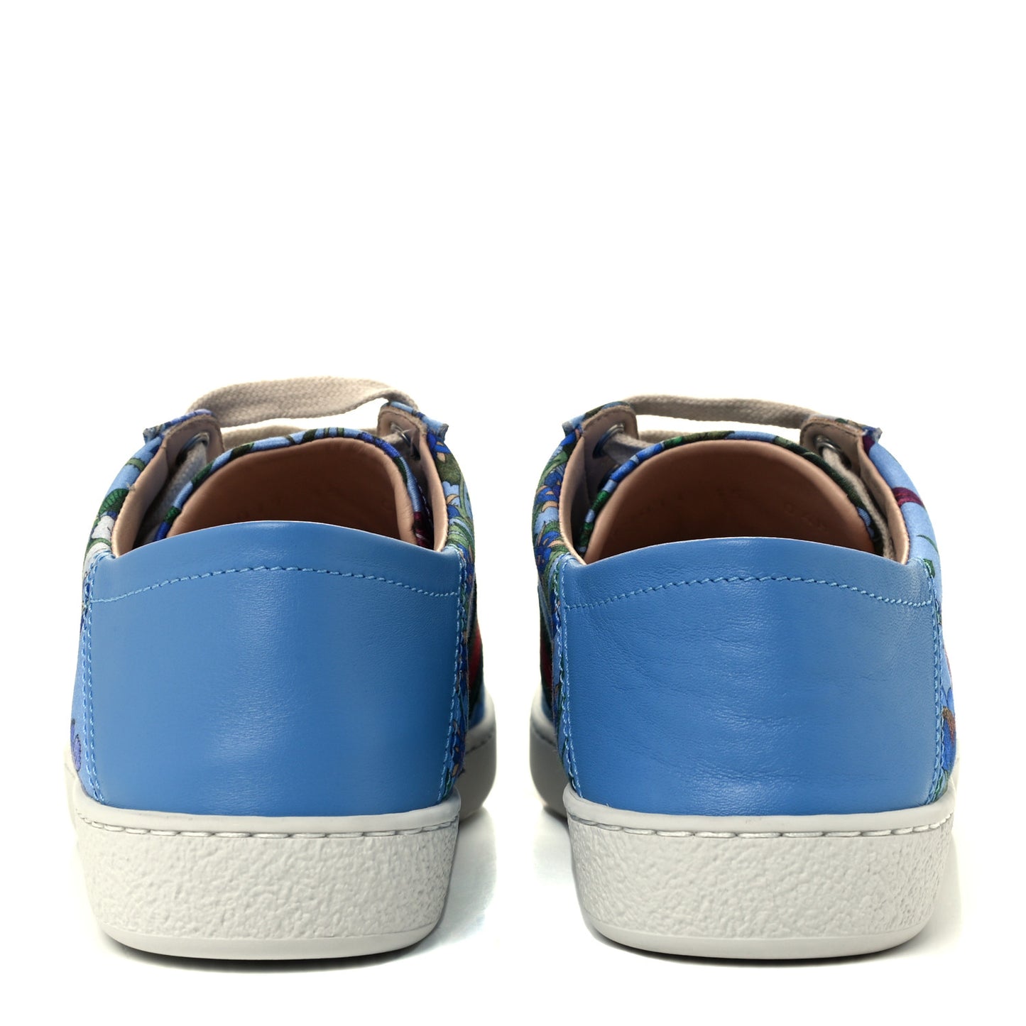 Calfskin Web New Flora Print Womens Ace New Sneakers 35 Azure