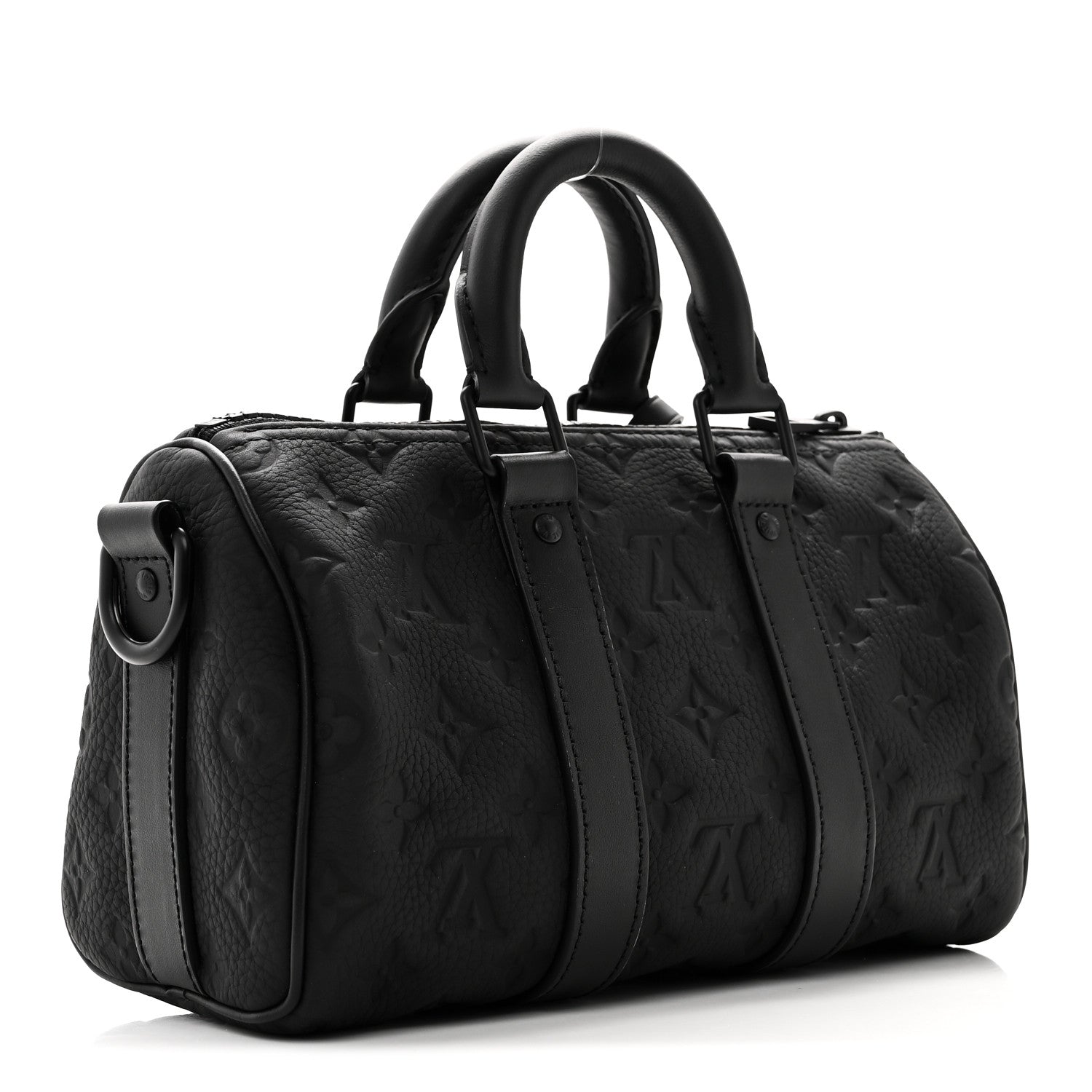 Louis Vuitton Monogram Taurillon Keepall Bandouliere 25 Black 3 of 10