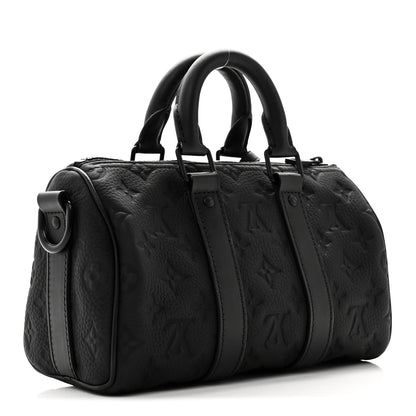 Louis Vuitton Monogram Taurillon Keepall Bandouliere 25 Black 3 of 10