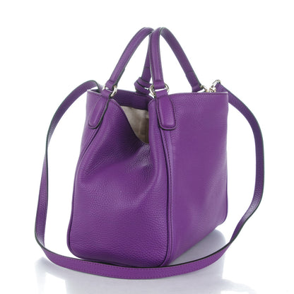 Gucci Pebbled Calfskin Small Soho Shoulder Bag Shine Purple 3 of 6