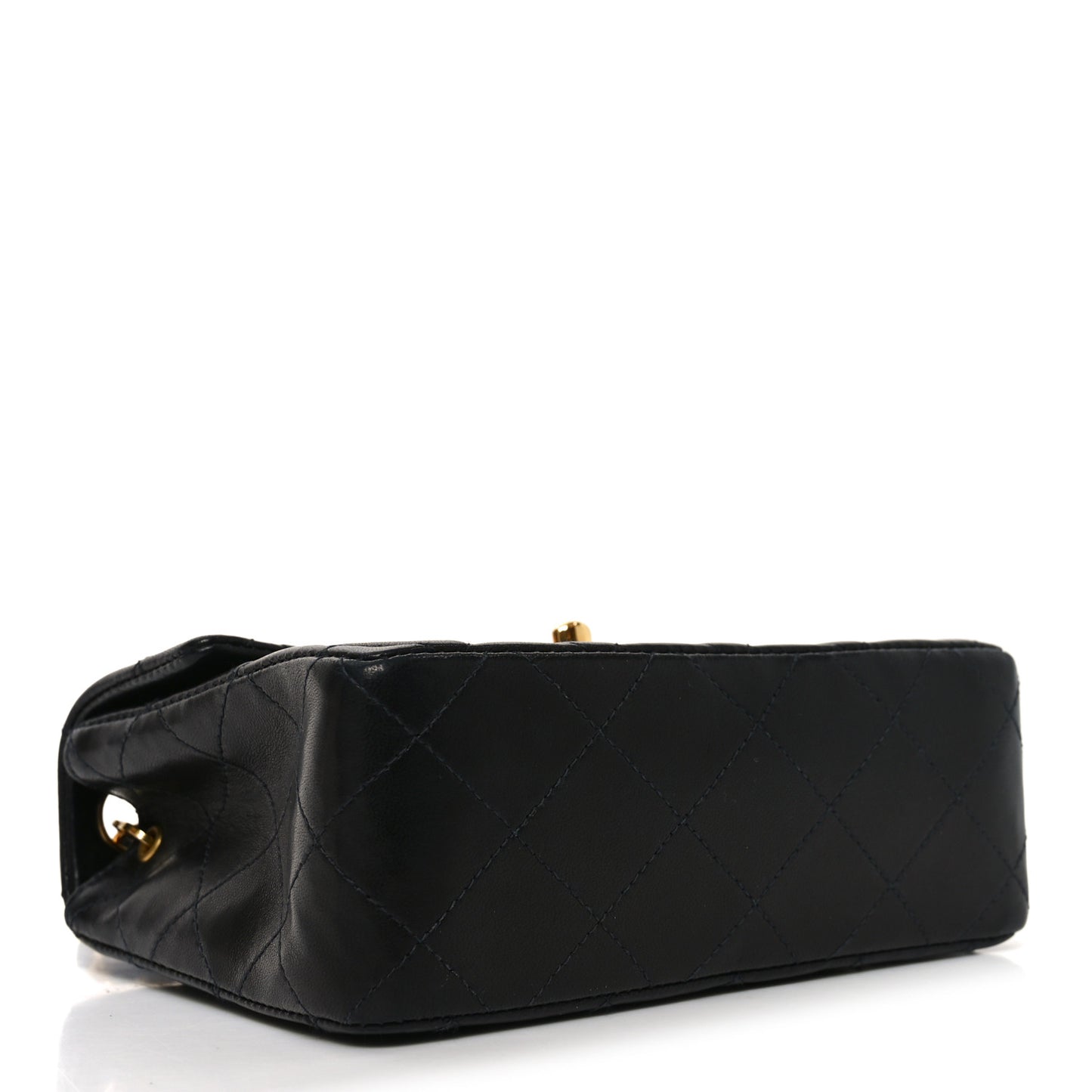 Lambskin Quilted Mini Square Flap Black
