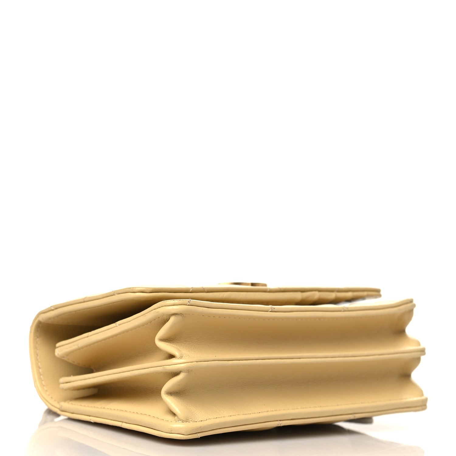 Chanel Lambskin Enamel Quilted Pending Clutch With Chain Yellow 4 of 11