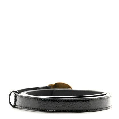 Gucci Skipper Calfskin Enamel GG 15mm Belt 90 36 Black 2 of 6