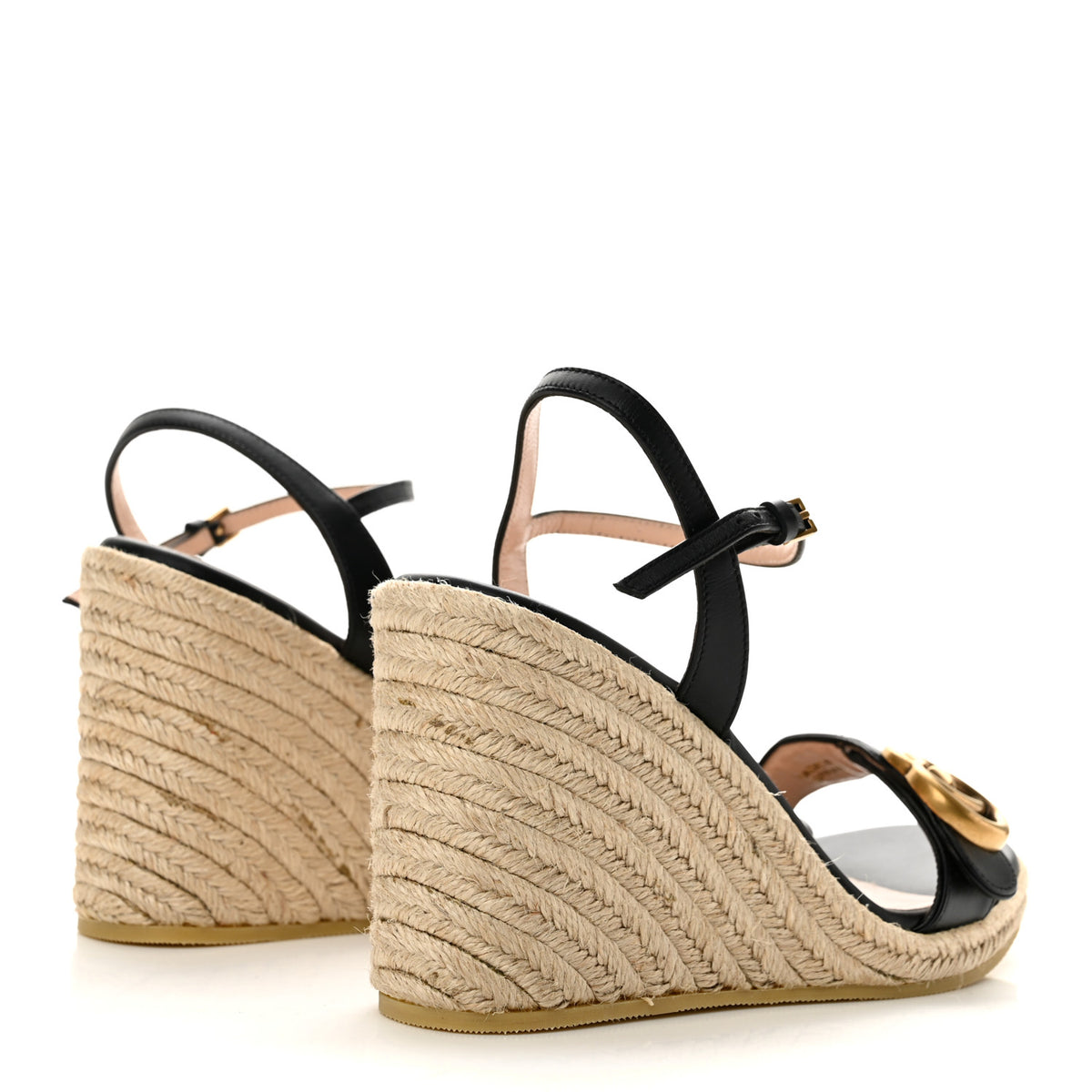 Gucci Galassia Aitana Espadrille 10/95mm Wedge Sandals 35.5 Black 5 of 10