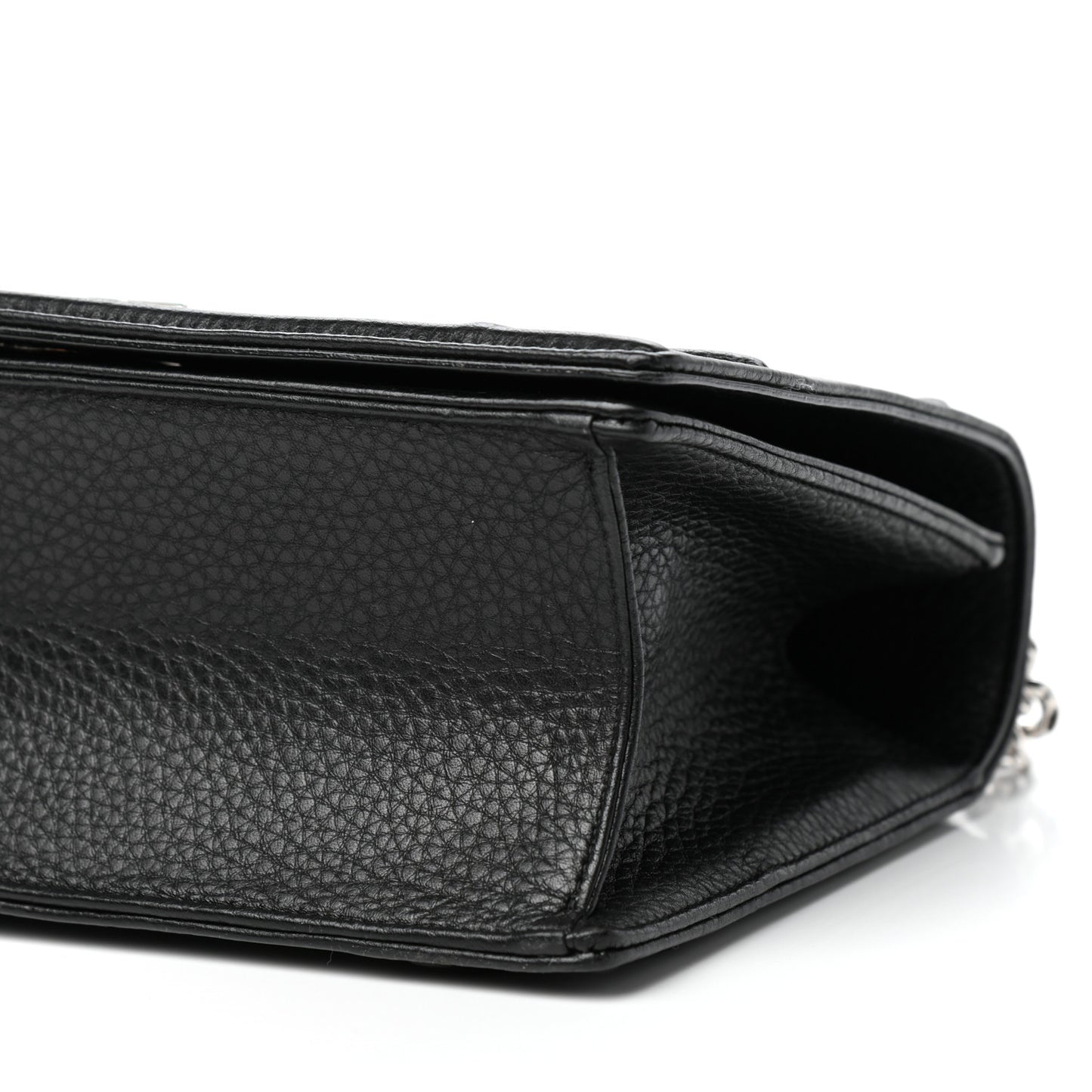 Grained Calfskin Medium Diorama Flap Bag Black