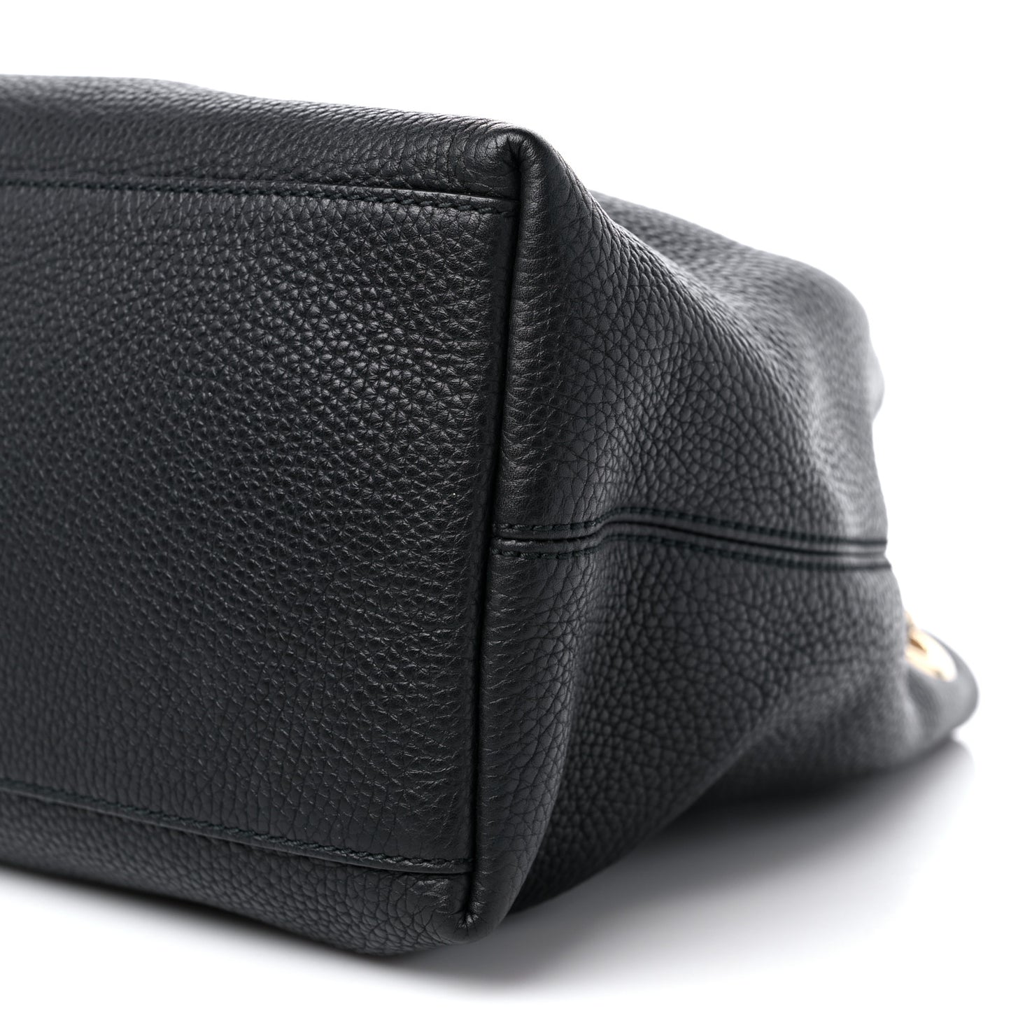 Pebbled Calfskin Medium Soho Chain Shoulder Bag Black