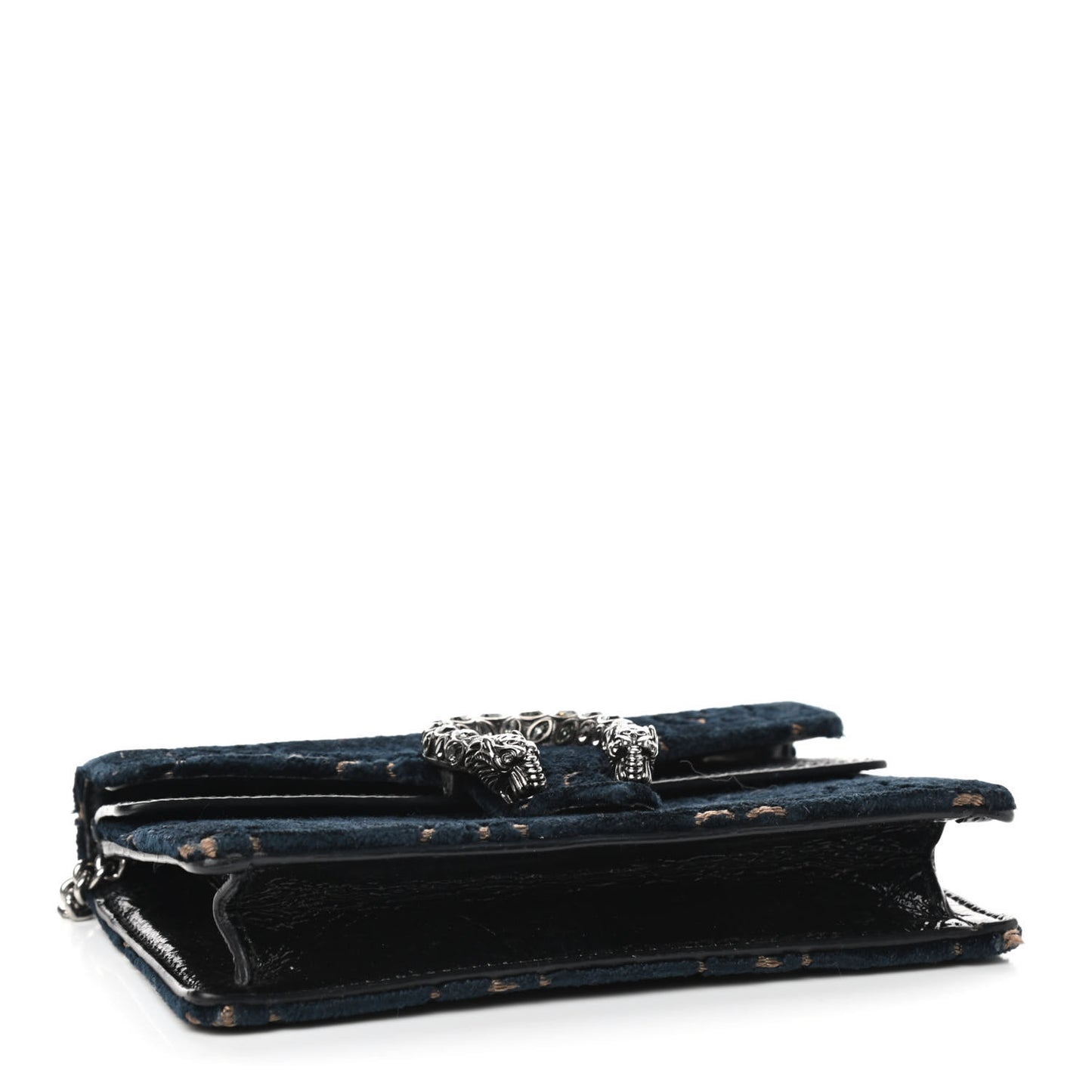 Velvet GG Monogram Super Mini Dionysus Shoulder Bag Blue Beige Black
