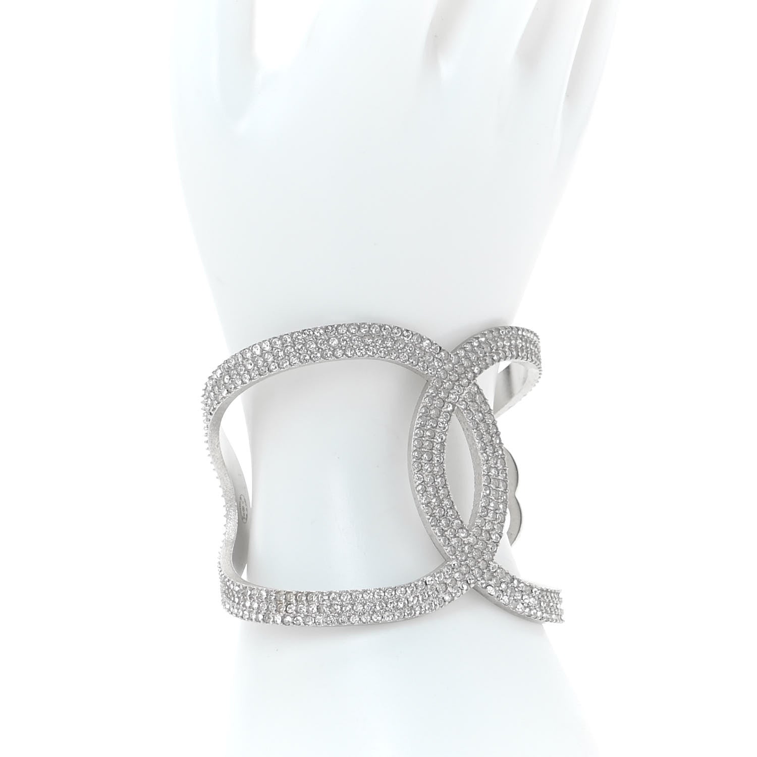 Chanel Crystal CC Cuff Silver 2 of 6