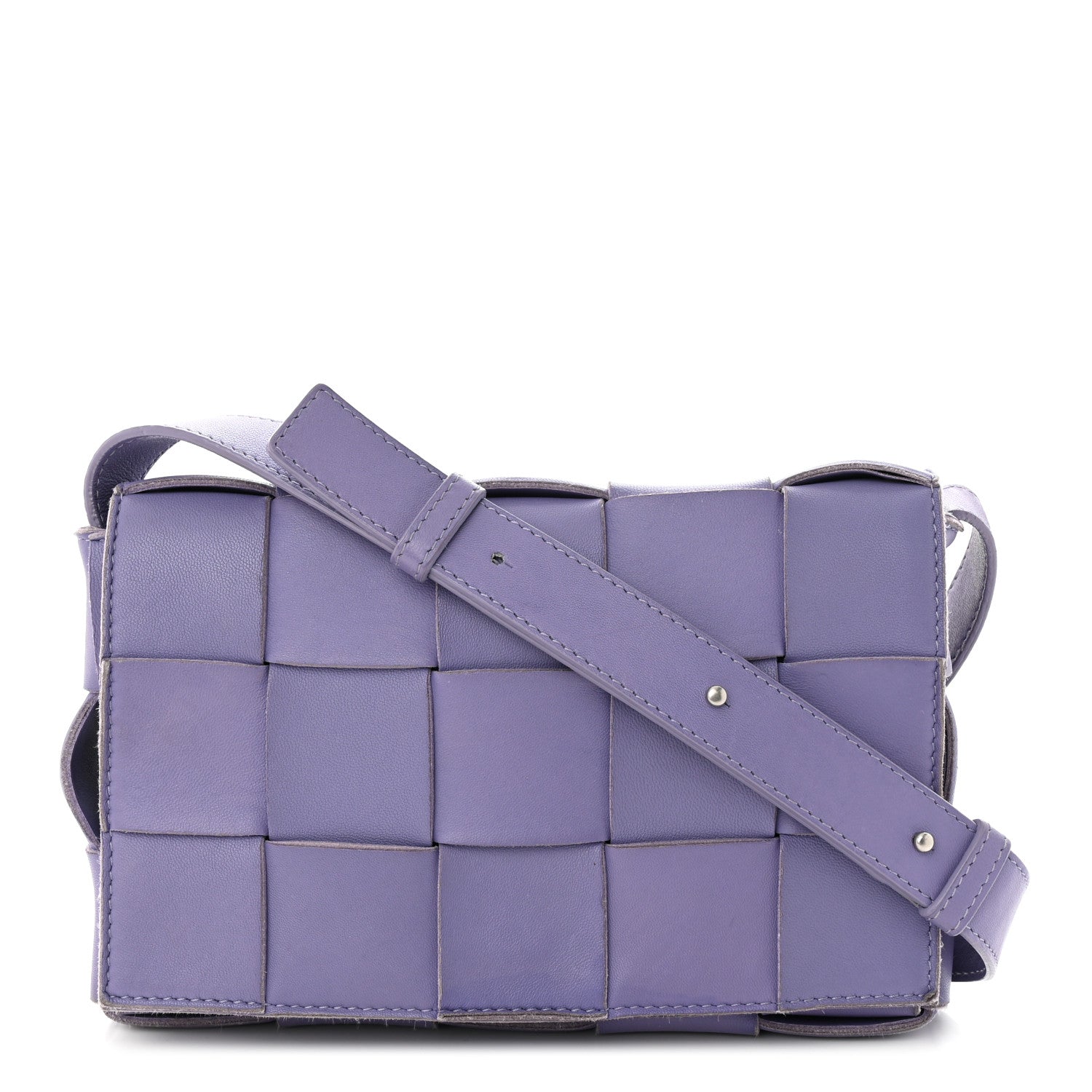Bottega Veneta Lambskin Intreccio Cassette Crossbody Bag Wisteria 1 of 13