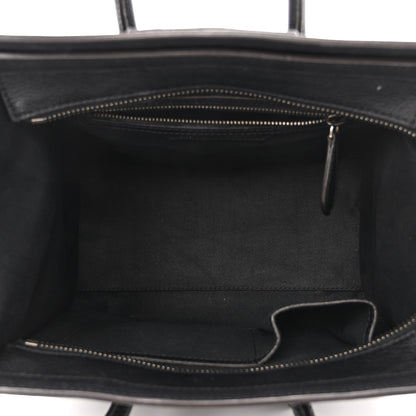 Celine Drummed Calfskin Micro Luggage Black 5 of 12