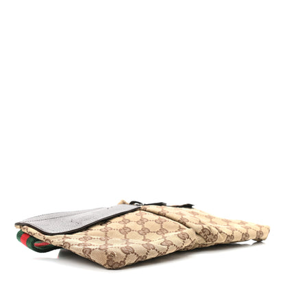 Gucci GG Monogram Web Double Pocket Belt Bag Dark Brown 4 of 11
