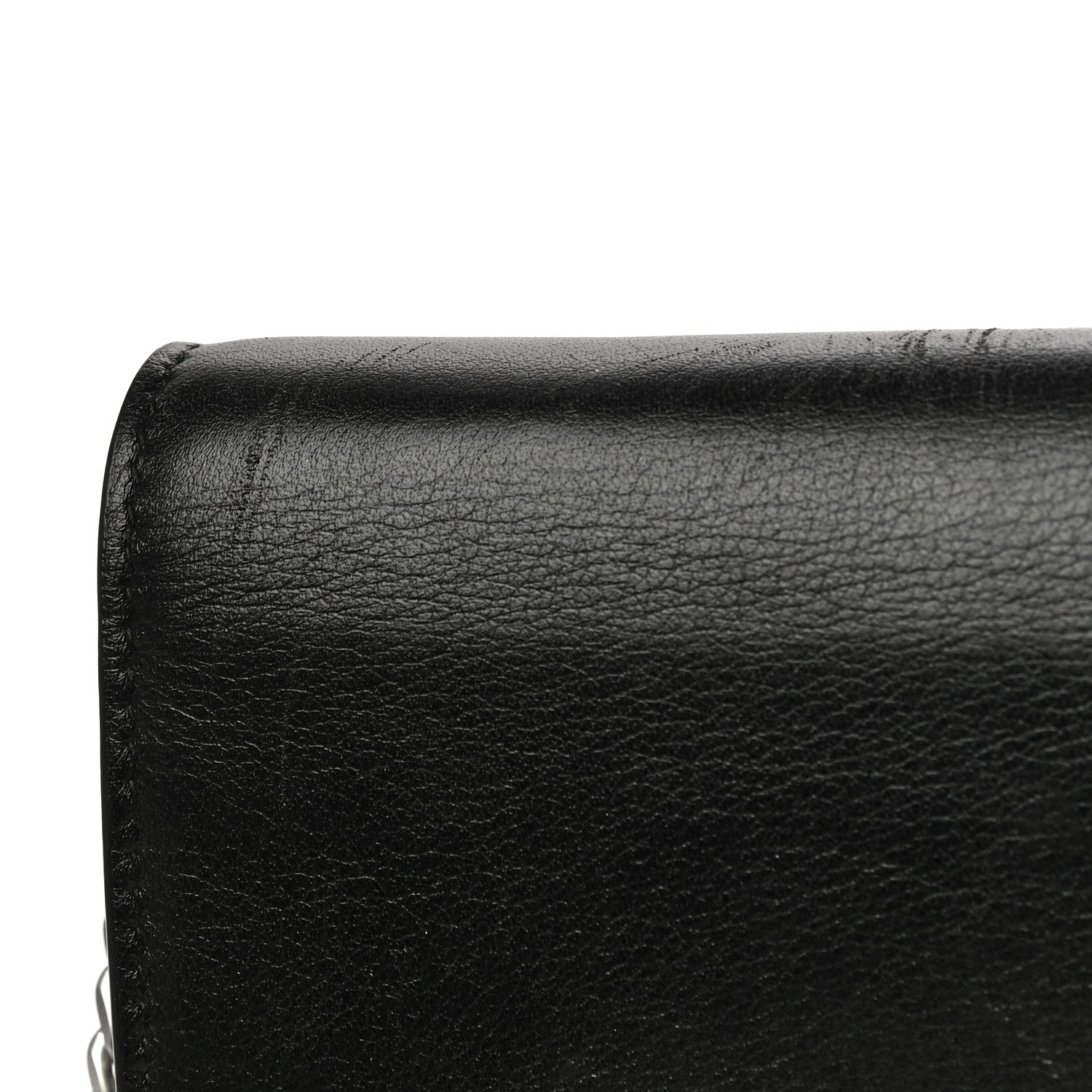 Saint Laurent Calfskin Heart Studded Monogram Chain Wallet Black 17 of 17