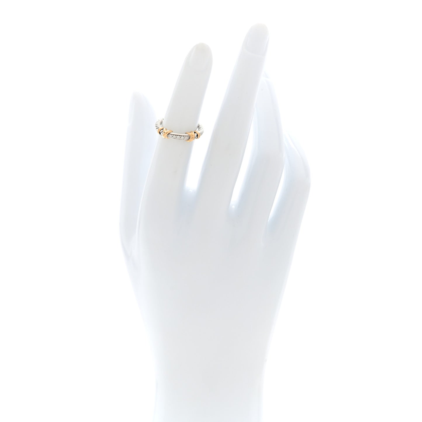 Sterling Silver 18K Yellow Gold Diamond Petite Helena Wrap Ring 48 4.5