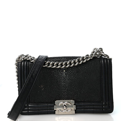 Chanel Galuchat Stingray Medium Boy Flap Black 1 of 10