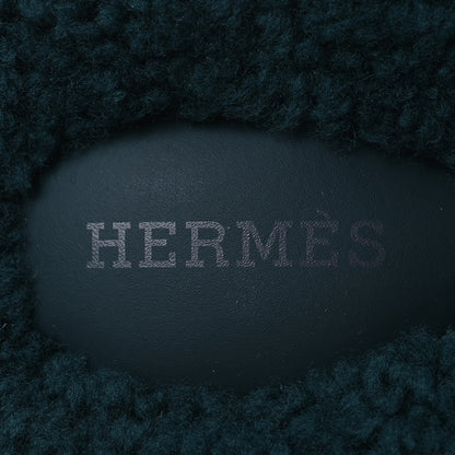 Hermes Woolskin Womens Chypre Sandals 37 Vert Anglais 9 of 12