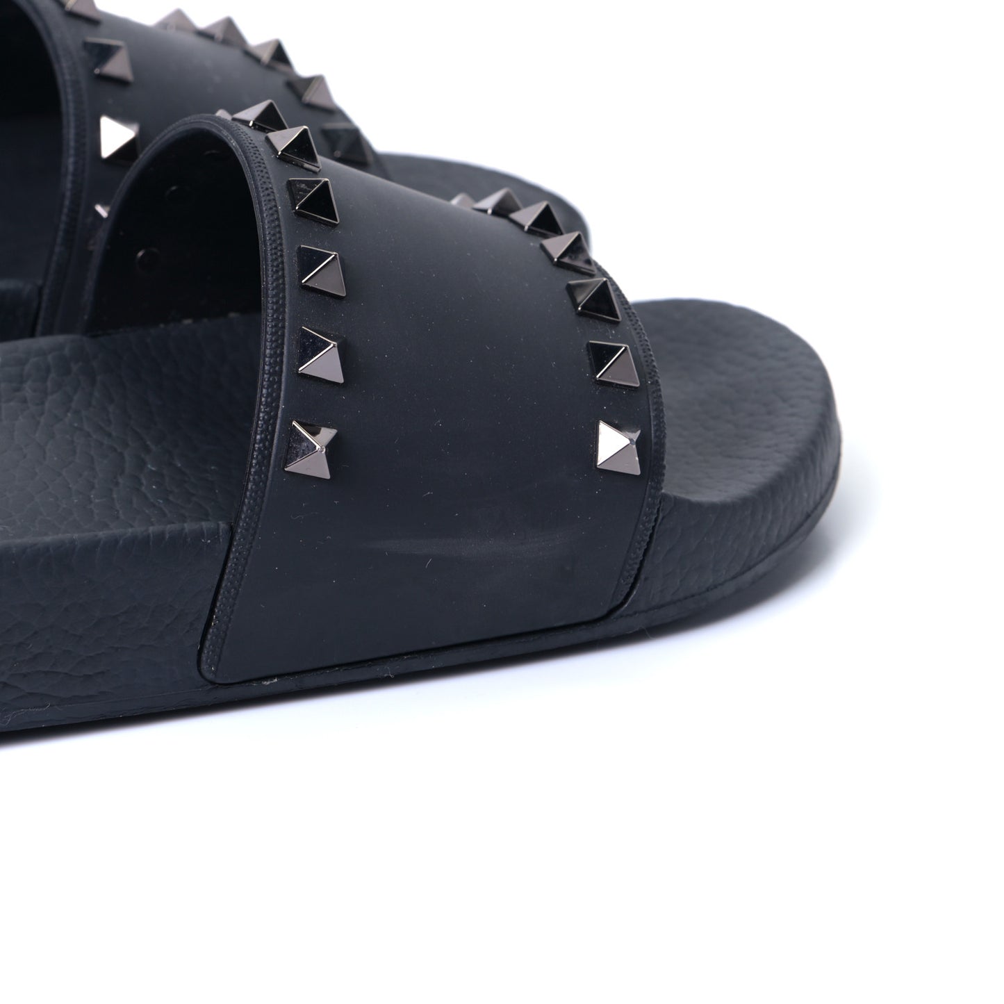Rubber Rockstud Slide Sandals 38 Black