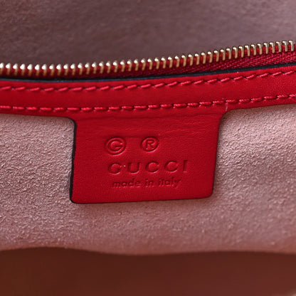 Gucci GG Supreme Monogram Blooms Medium Zippered Bucket Tote Beige Blue Navy Hibiscus Red 5 of 10