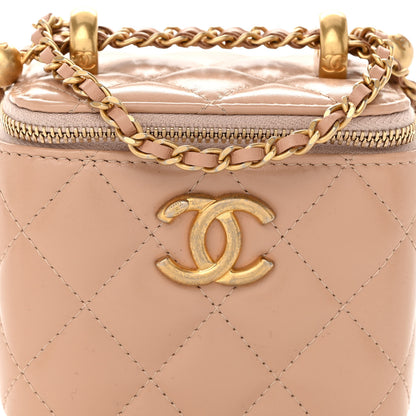 Chanel Calfskin Quilted Mini Perfect Fit Vanity Case With Chain Beige 8 of 11