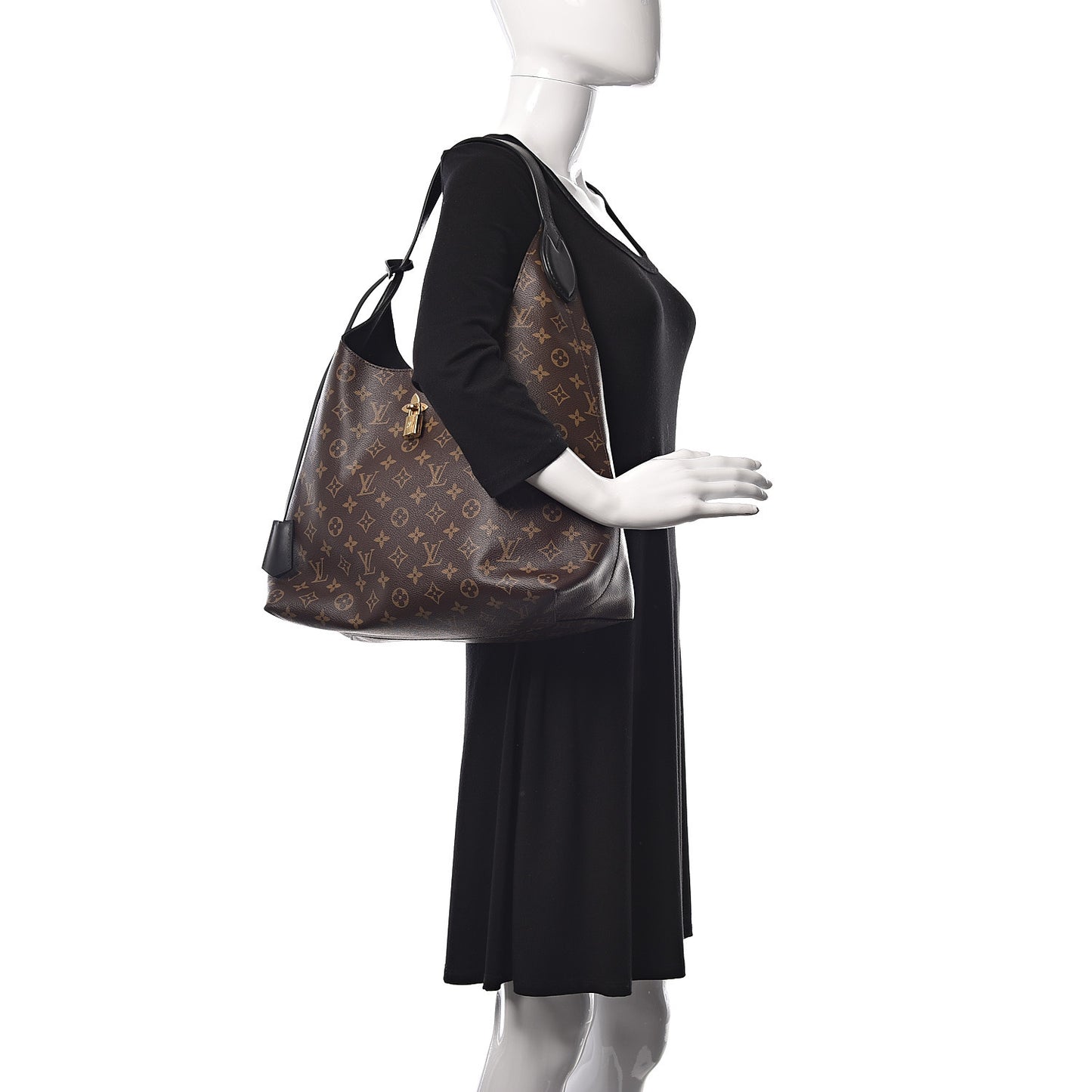 Monogram Flower Hobo Black