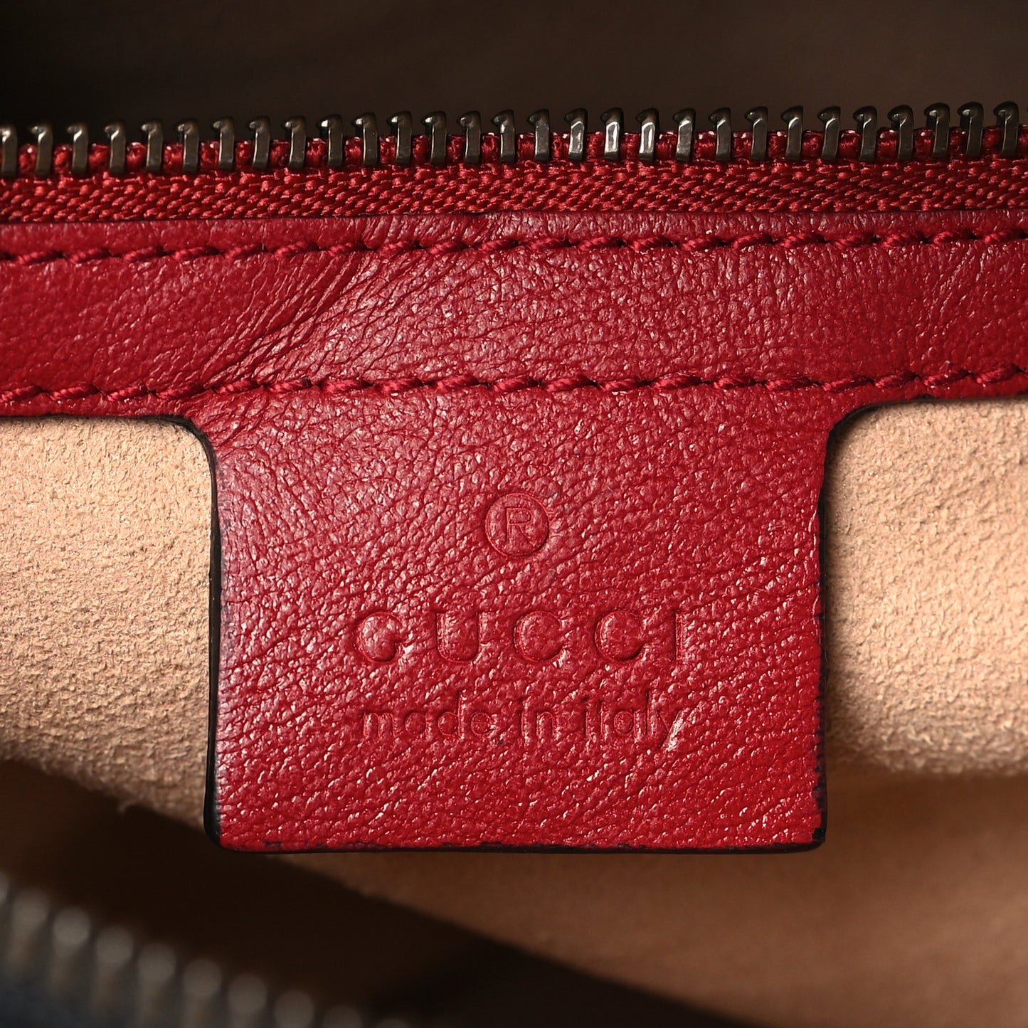 Vintage Effect Calfskin Matelasse Diagonal Small Torchon GG Marmont Bamboo Top Handle Shoulder Bag Black Romantic Cherry