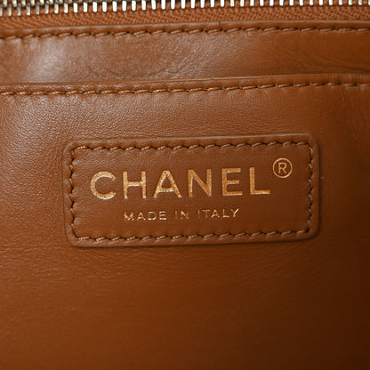 Chanel Calfskin Quilted Small Shopping Tote Dark Beige 6 of 14