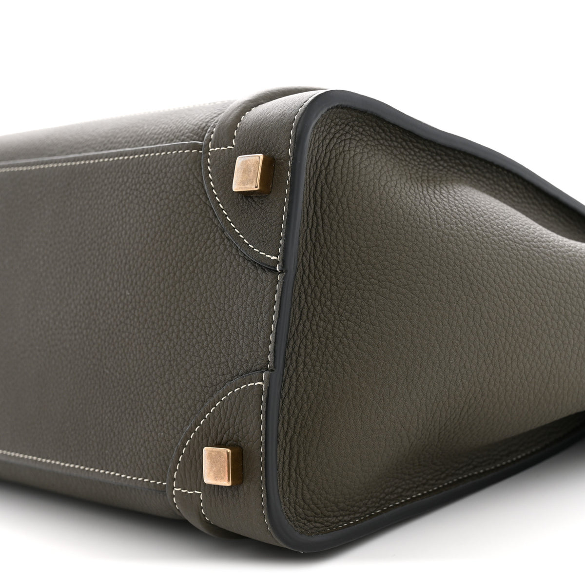 Celine Drummed Calfskin Micro Luggage Souris 10 of 10