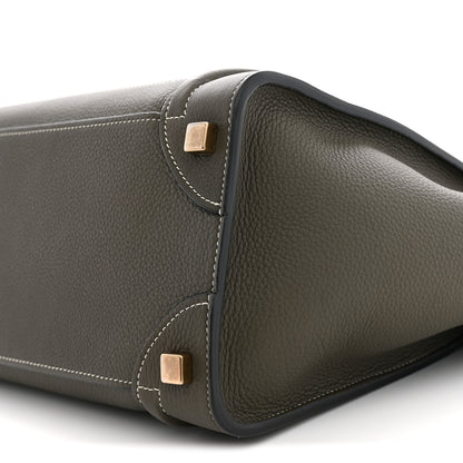 Celine Drummed Calfskin Micro Luggage Souris 10 of 10