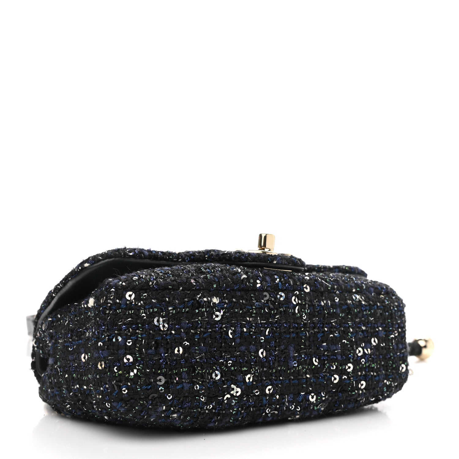 Chanel Tweed Mini Pearl Handle Flap Black Ecru 4 of 10
