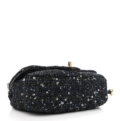 Chanel Tweed Mini Pearl Handle Flap Black Ecru 4 of 10